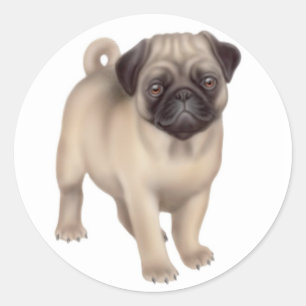 Mops-Welpen-Aufkleber Runder Aufkleber
