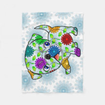 Mops-Welpen-Baby-Decke - Fleece - 30" x40 "