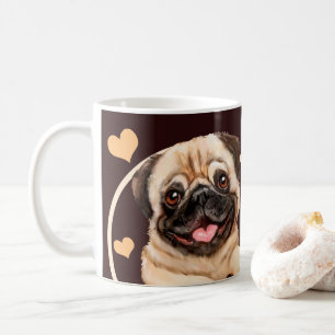 Mops Welpen Hund jeden Snack, den Sie machen Kaffeetasse