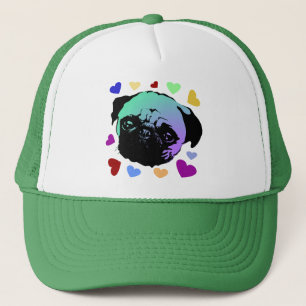 Mops Welpen Hund Liebe Herz Truckerkappe