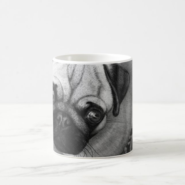 Mops-Welpen-Hundekunst Tasse (Mittel)