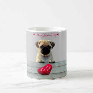 Mops wünscht sich Valentinstag Herzkaffee Tasse