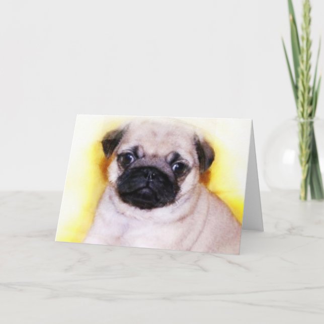 Mops-Würfelkarte Karte (Vorderseite)