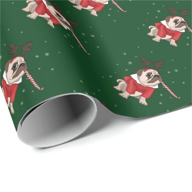 Mops Xmas Geschenkpapier (Rolleneckpunkt)