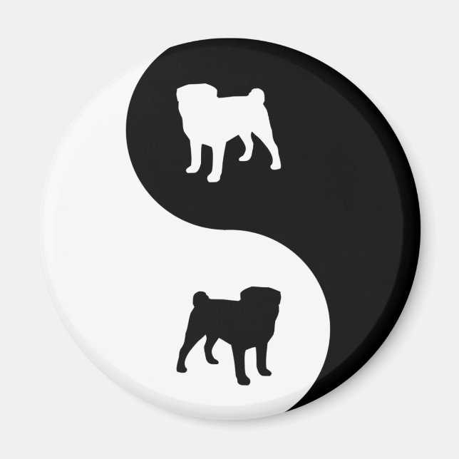 Mops Yin Yang Magnet (Vorne)
