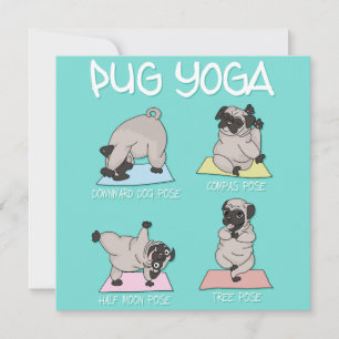 Mops Yoga Feiertagskarte