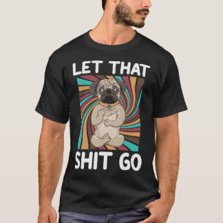 Mops-Yoga-Meditation-Hund-Witz im Vintage-Stil Pro T-Shirt