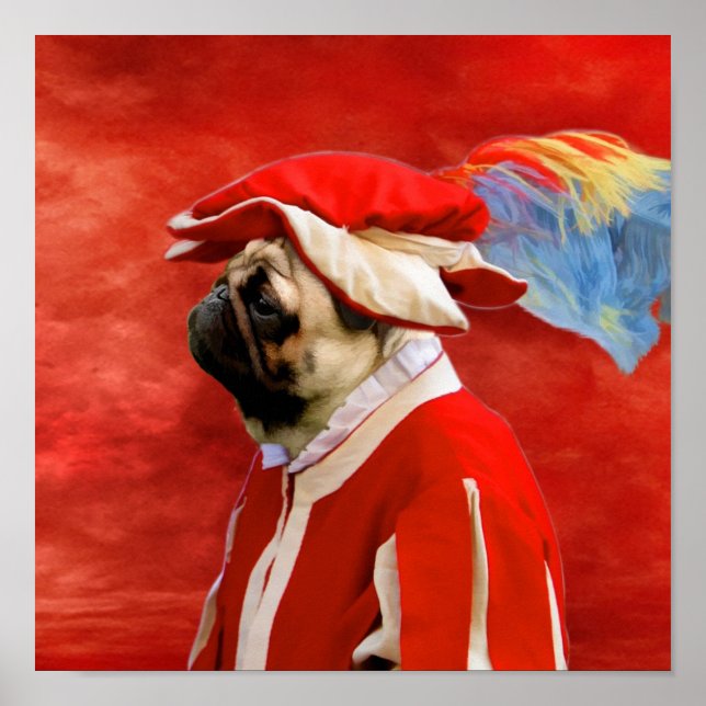 Mops Ziviler Kriegssoldat Poster (Vorne)