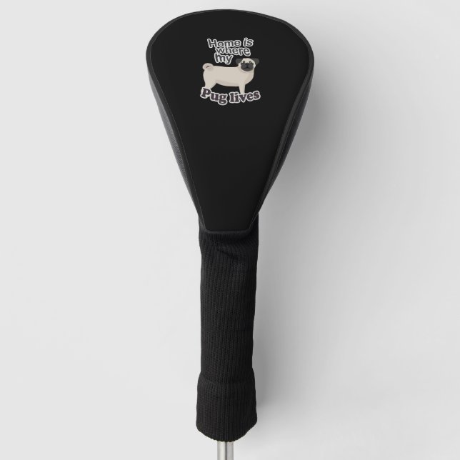Mops Zuhause Golf Headcover (Vorderseite)