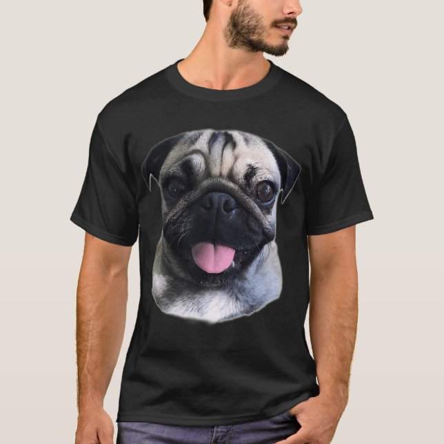 Mops-Zunge T-Shirt (Vorderseite)