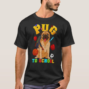 Mops zur Schule zurück zur Schule Hund T-Shirt