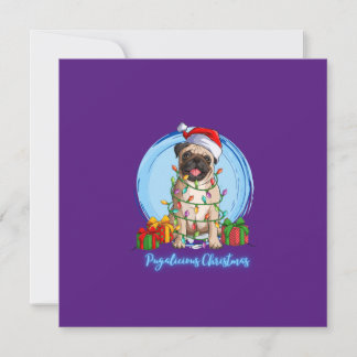Mops zur Weihnachtskarte Feiertagskarte