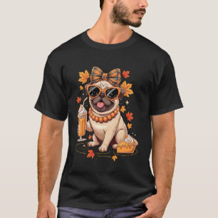 Mopschleife Mädchen Frauen Herbst Herbstlaub Ernte T-Shirt