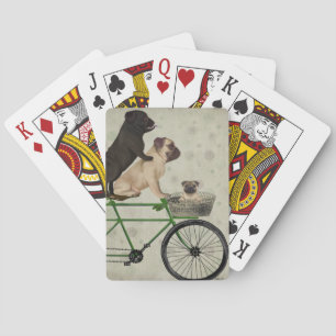 Möpse an spielkarten