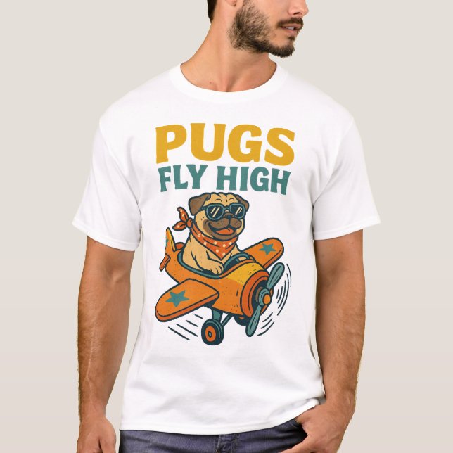 Möpse fliegen hoch T-Shirt (Vorderseite)