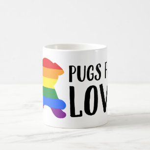 Möpse für Liebe-Gay Pride-Flaggen-Kaffee-Tee Tasse