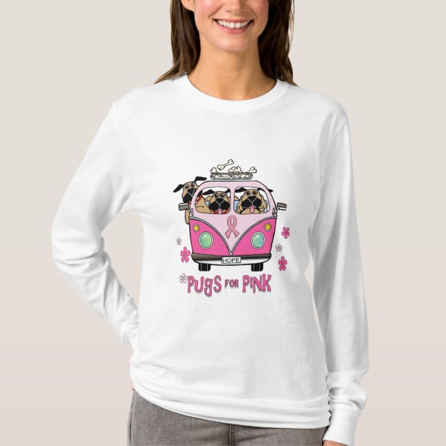Möpse für rosa T-Shirt (Vorderseite)