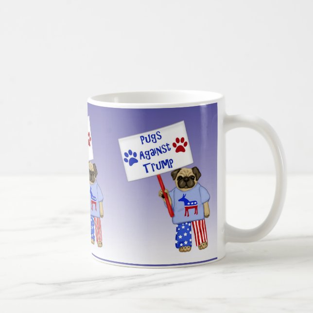 Möpse gegen Trumpf Kaffeetasse (Rechts)