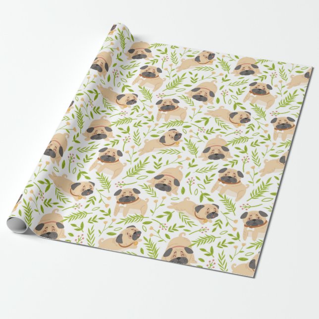 Möpse Geschenkpapier (Ungerollt)