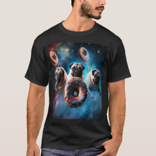 Möpse im Weltraum mit Donuts Süße Mops-Jungen Mädc T-Shirt