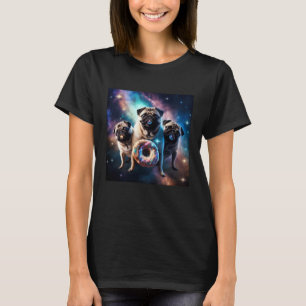 Möpse im Weltraum mit Donuts Süße Mops-Jungen Mädc T-Shirt