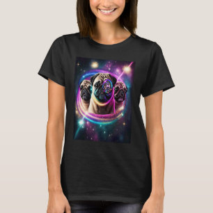 Möpse im Weltraum mit Donuts Süße Mops-Jungen Mädc T-Shirt