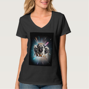 Möpse im Weltraum mit Donuts Süße Mops-Jungen Mädc T-Shirt