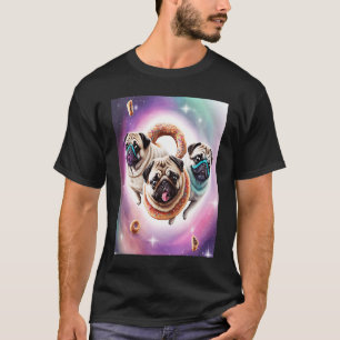 Möpse im Weltraum mit Donuts Süße Mops-Jungen Mädc T-Shirt
