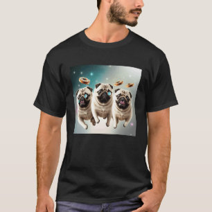 Möpse im Weltraum mit Donuts Süße Mops-Jungen Mädc T-Shirt