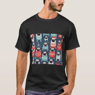 MÖPSE IN PULLovern WEIHNACHTEN FESTLICHES WINTER- T-Shirt