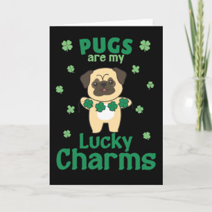 Möpse sind mein Glücksbringer St. Patrick's Day Ka Karte