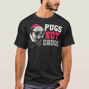 Möpse statt Drogen Retro Cooler Mops Lustiger Hund T-Shirt