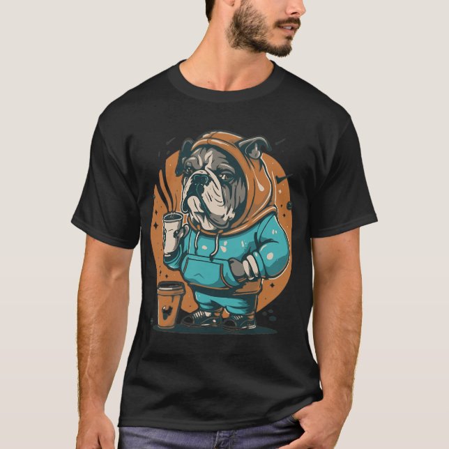 Möpse und Kaffee Klassiker  T-Shirt (Vorderseite)