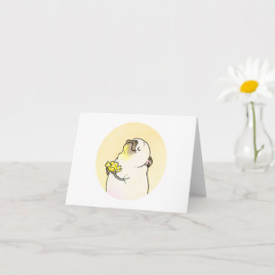 Möpsen der Blume: Buttertasse Karte
