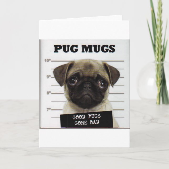 Möpsen Feiertagskarte (Vorderseite)