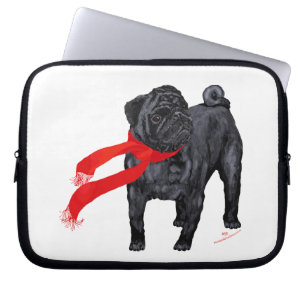 Möpsen in Rotem Scarf Laptopschutzhülle