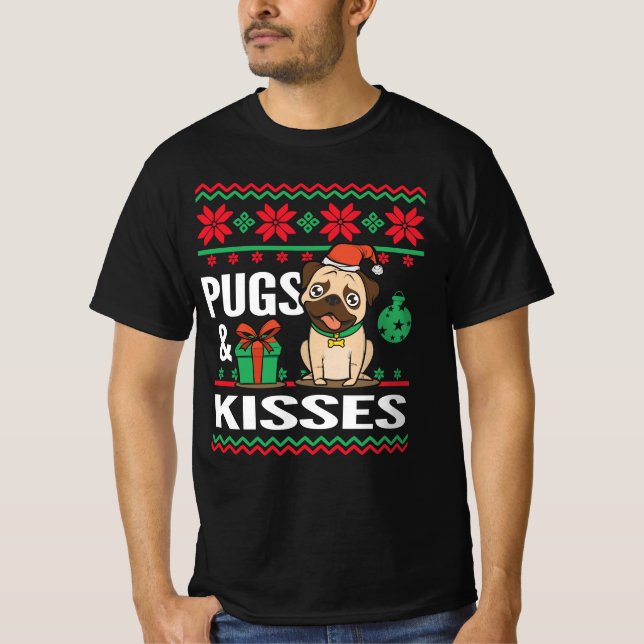 Möpsen & Kisses Ugly Christmas T-Shirt (Vorderseite)
