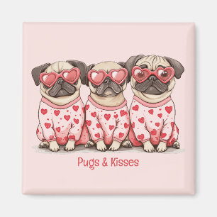 Möpsen und Kisses Valentinstag Mops Hunde Magnet