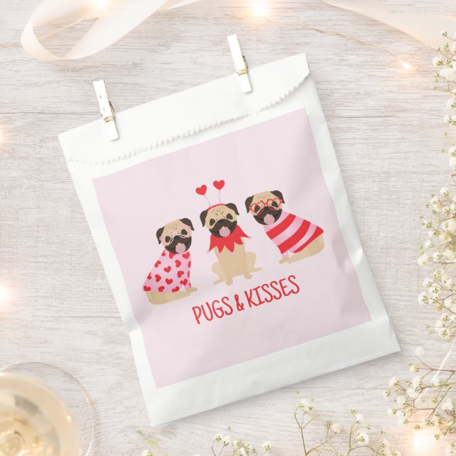 Möpsen und Küss Niedliche Mops Hunde Geschenktütchen (Ausgeschnitten)