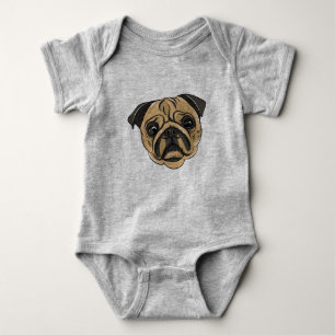 Mopshund Baby Strampler