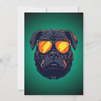 Mopshund Cyberpunk Mecha Neon-Sonnenbrille Einladu Einladung