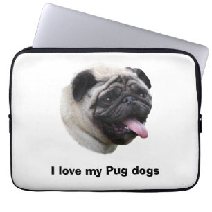Mopshundehaustier-Fotoporträt Laptopschutzhülle