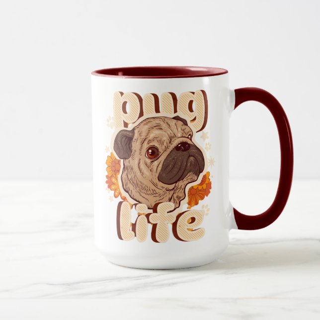 Mopsleben für Mopsliebhaber  Tasse (Rechts)