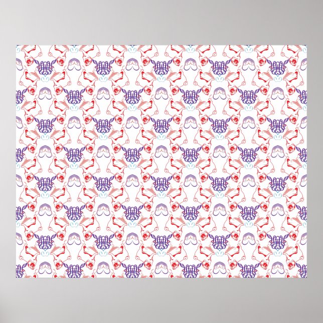 Mopsmuster Poster (Vorne)