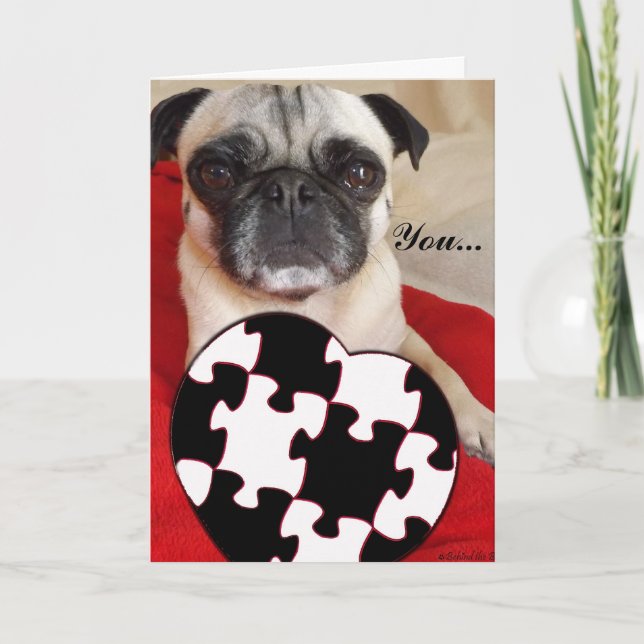 MopsValentine Feiertagskarte (Vorderseite)