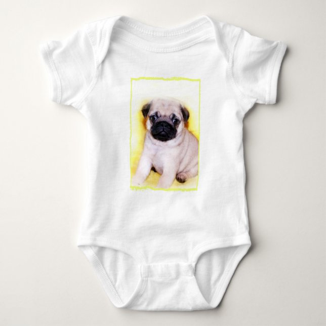 Mopswelpenbaby Baby Strampler (Vorderseite)