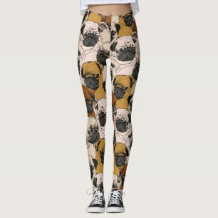 Mopszucht-Hundemuster DruckLeggings Leggings