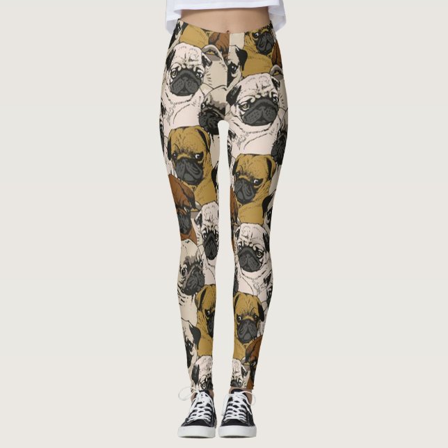 Mopszucht-Hundemuster DruckLeggings Leggings (Vorderseite)