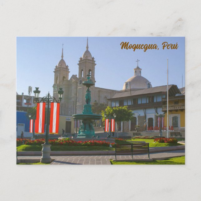 Moquegua, Perú, Plaza de Armas Postkarte (Vorderseite)