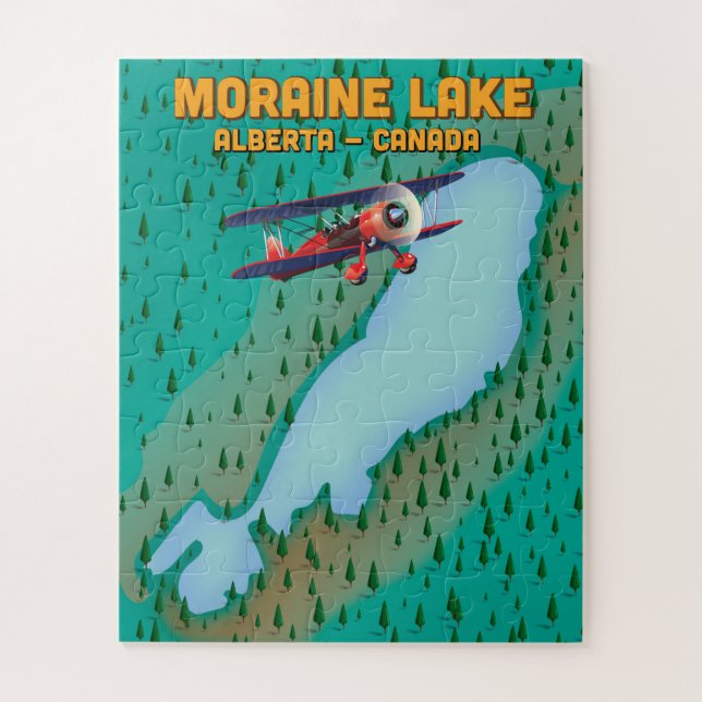 Moraine Lake Alberta Kanada Karte Puzzle (Vertikal)